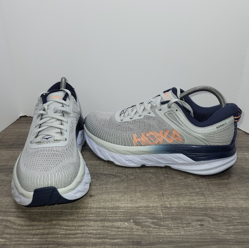 Hoka Shoes One One Womens Bondi 7 1110519 LRBI Gray Running Sneakers Size 9
